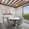 Bright meeting room with city skyline view